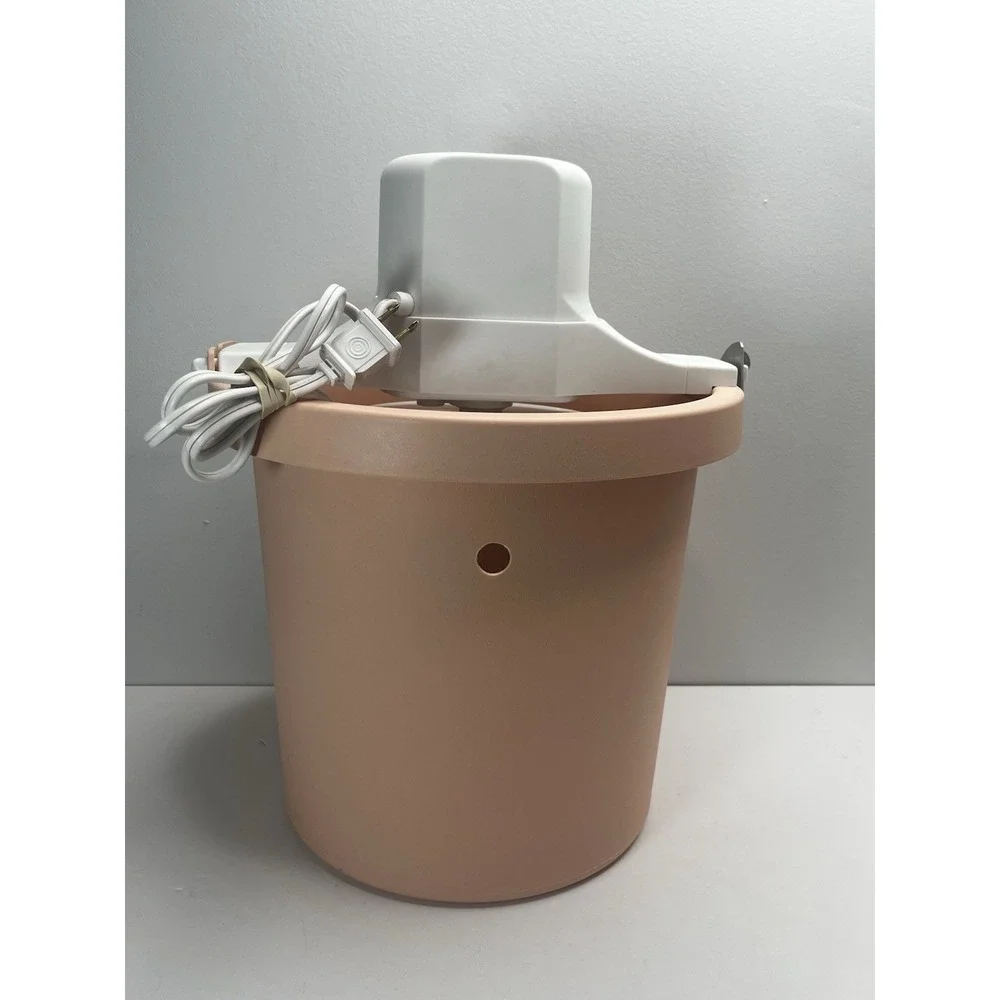 Rival 8401 Electric Ice Cream Yogurt Freezer Maker 4 Qt Peach USA Complete - Picture 2 of 7